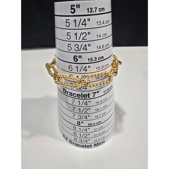 Tory Burch Gold Plated Roxanne Double-T Rope Chain Bracelet NWOT w/TB Pouch - Picture 8 of 8